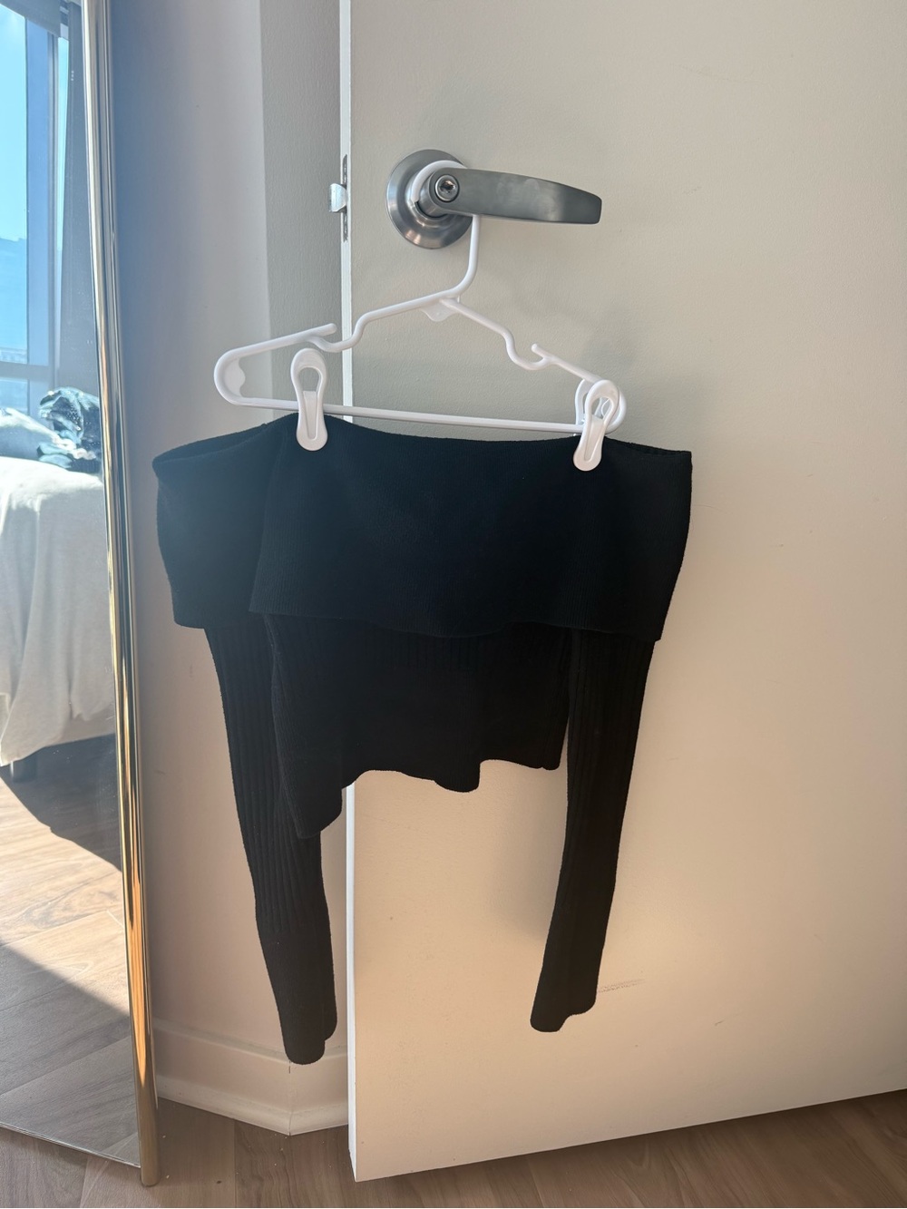 Target Black Off-Shoulder Ribbed Sweater